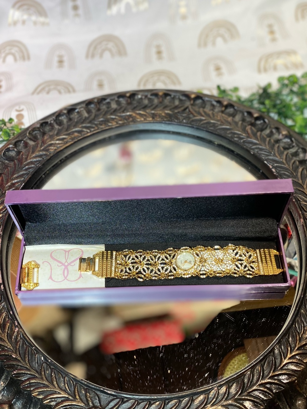 Vintage Suzanne Somers Gold Filigree Bracelet Watch